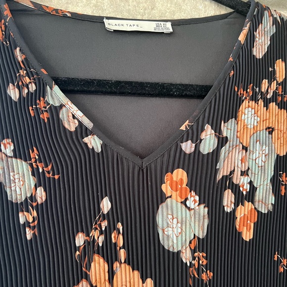 Black Tape A line chiffon pleated dress - black -XS - Picture 2 of 5